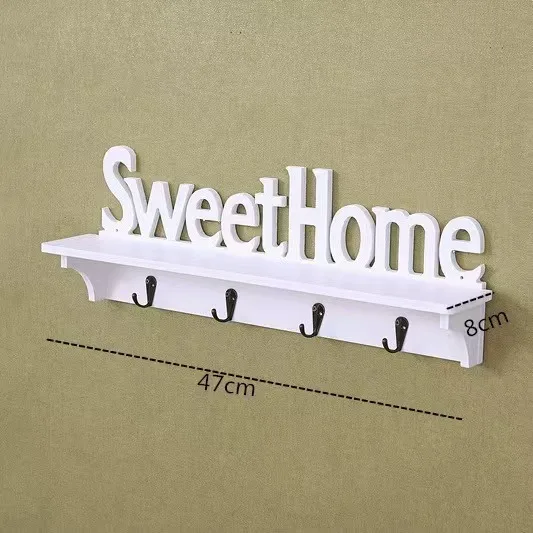 Creative Keychain Organizer Sweet Home Wall Mounted Rack Wall Door Hanger Storage Rack for Coat Hat Clothes Key Rack