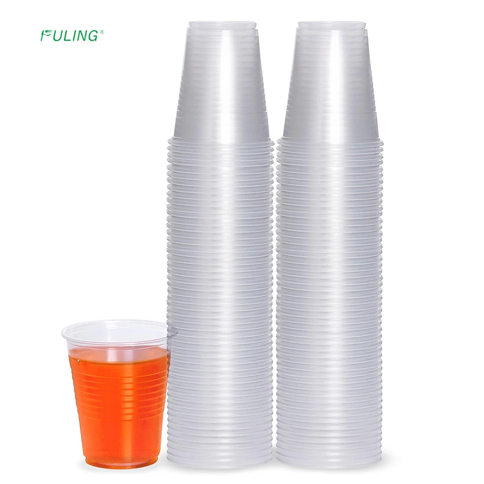 FULING 5 oz 7 oz 9 oz 12 oz Disposable Plastic Medium Weight Clear Drinking Cups