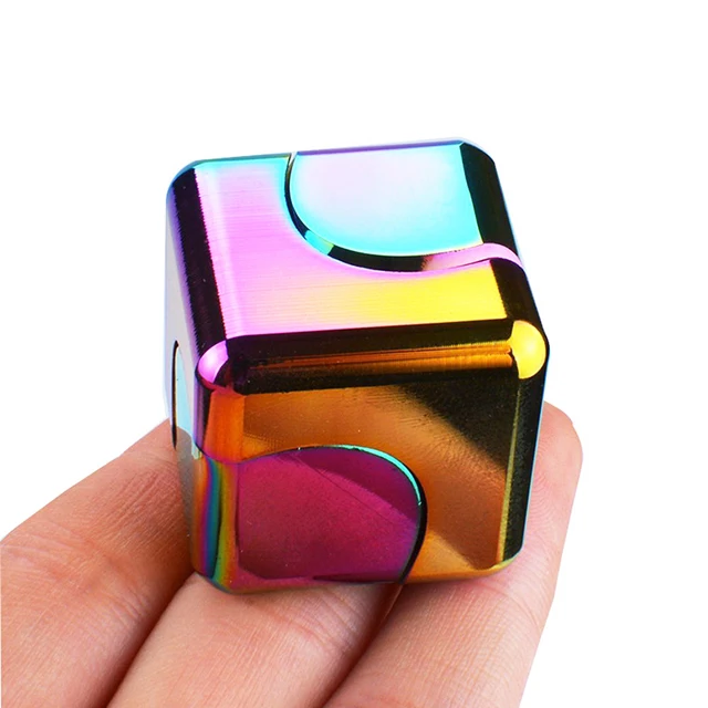 Высокоскоростной квадратный антистрессовый фиджет, вращающийся куб для пальцев, ручной Спиннер, Спиннер, металлический сплав, милый унисекс EYELITE (1600455588938)
