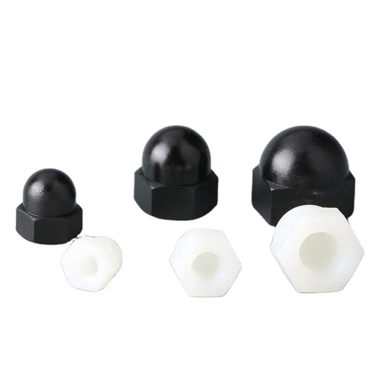 High quality low price nylon material plastic high hexagon dome nut