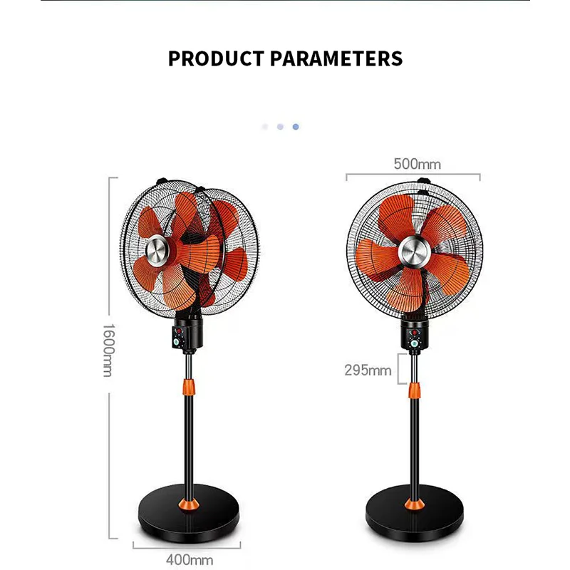 360-degree rotating double-head electric fan Commercial double-sided floor fan 18-inch food stall large wind industrial fan