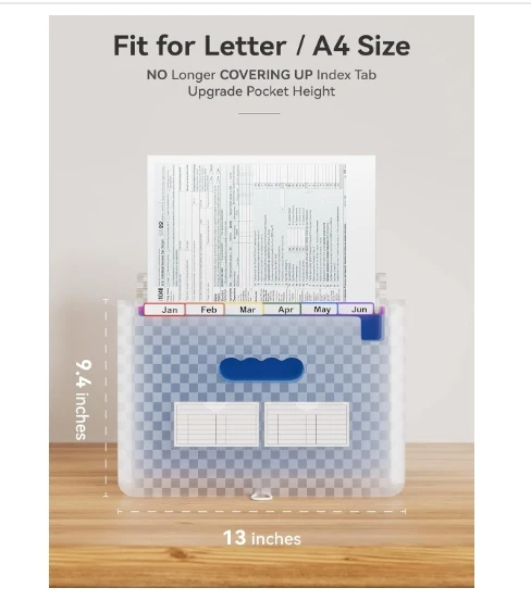Portable Useful  Office file Organizer Pockets Accordion File Organizer Expanding File Folders