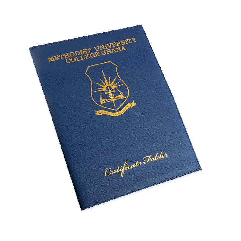 Custom Logo A4 Size Leatherette Certificate Holder Folder 8.5*11inch Degree Diploma Holder Cover