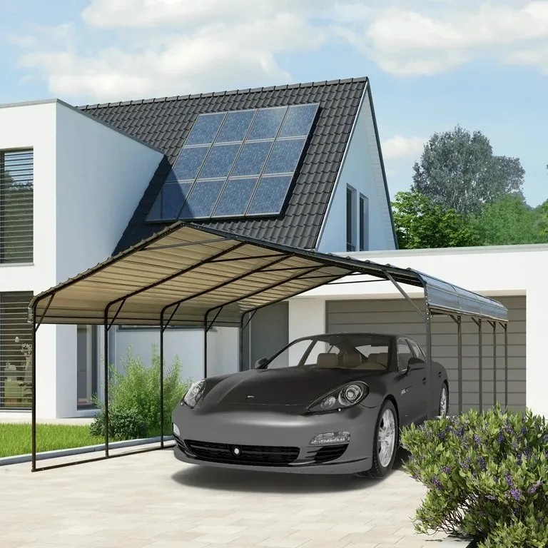 12 FT.W x 20 FT.D Carport with Galvanized Steel Roof Metal Carport Car Canopy and Shelter