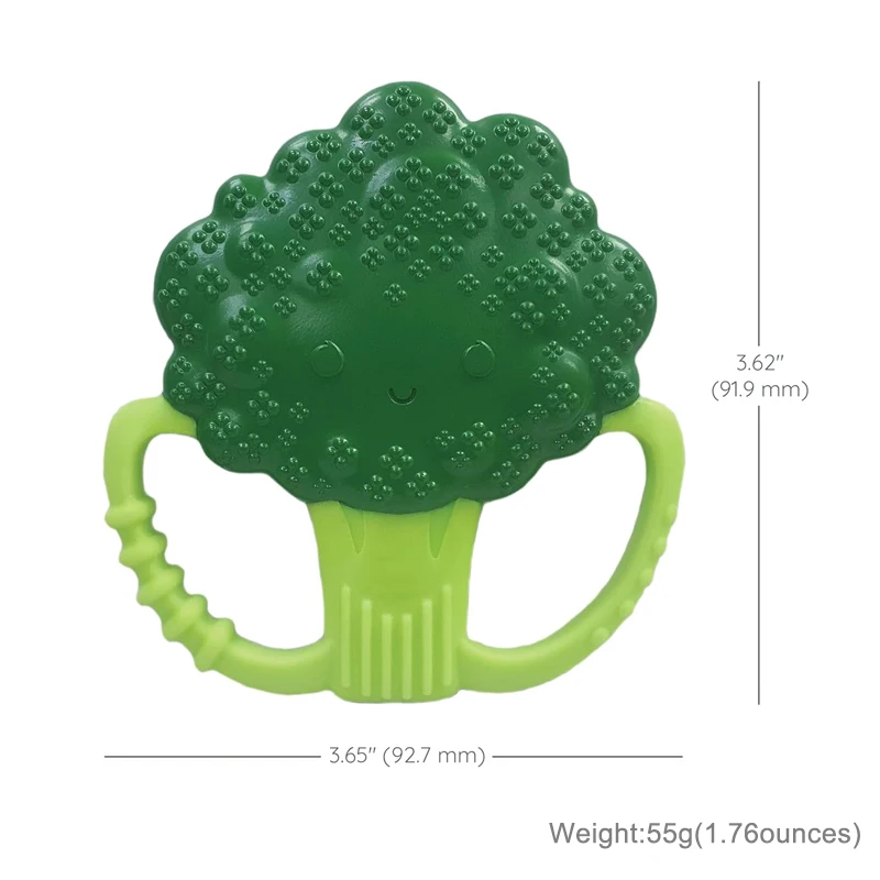 Wholesale Little Colored Broccoli Silicone Baby Teether Sensory Toys BPA Free Food Grade Soft Teether Chew For Baby