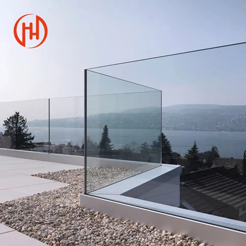 Wholesale Customized High Quantity Outdoor Glass Balustrade Railing Stainless Steel Glass Railing Glass Balcony Aluminum Railing
