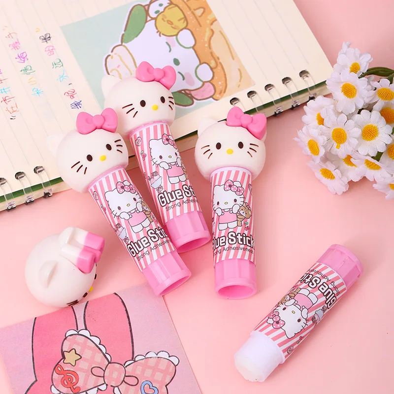 Wholesale Student School Stationery Kuromi Solid Glue Cute Mini Glue Stick KT Anime Solid Glue Stick for School Supplies