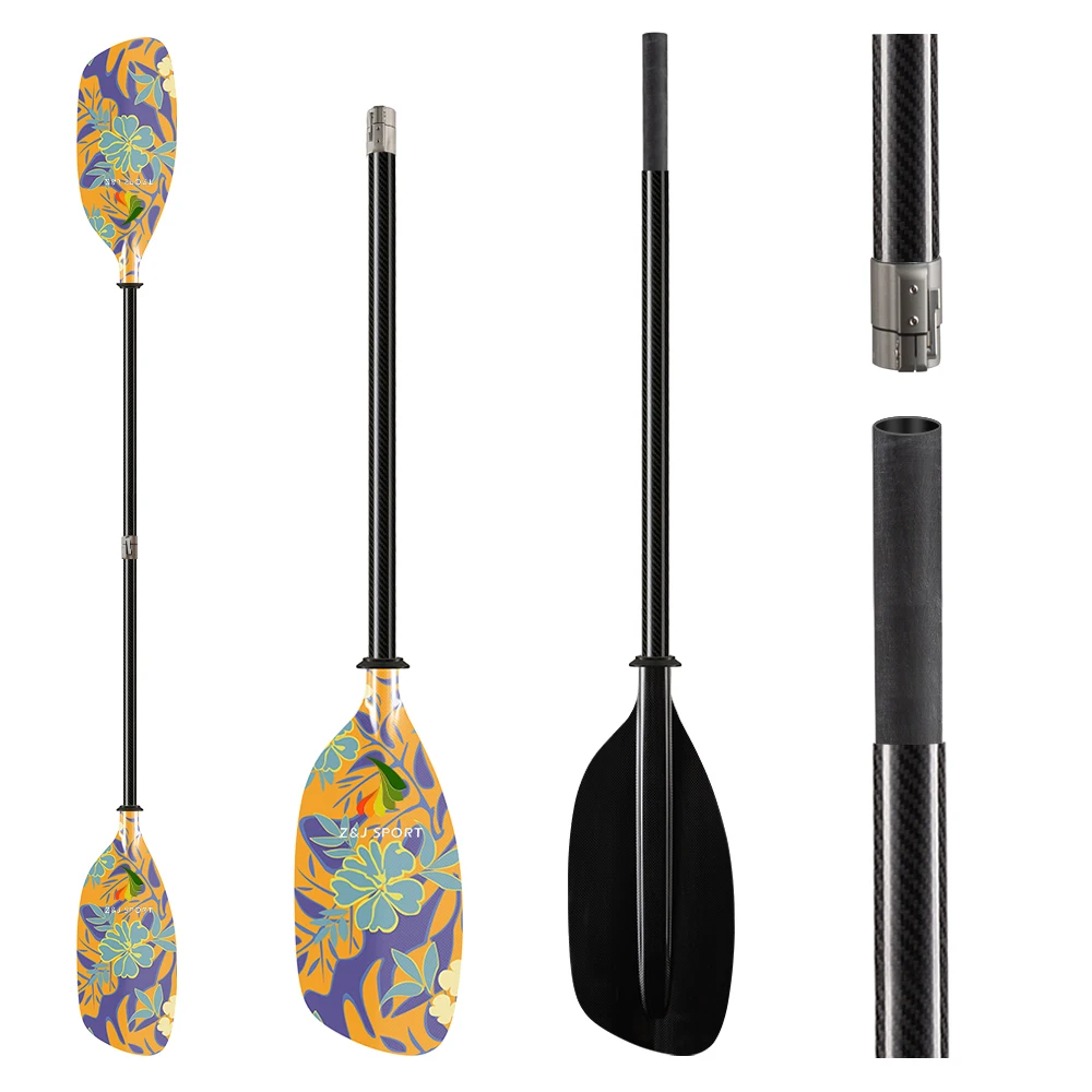 Premium Quality Whitewater Paddle Carbon Fiber Straight Shaft and Graphic on blade Kayak Paddle kayaking/canoe