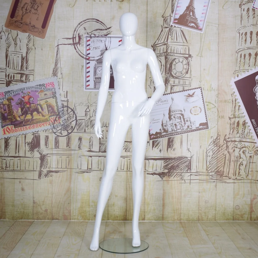Clothing store model props female bright white full body display frame window women dummy Korean human simulation model frame