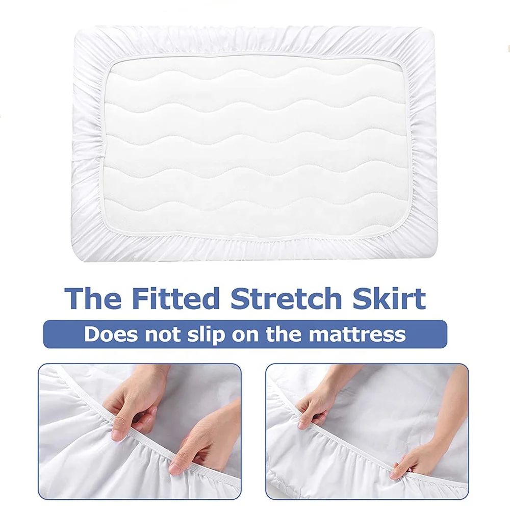 Comfortable, Breathable and Waterproof Bamboo rayon fiber terry fabric fitted Crib Mattress Protector Cover