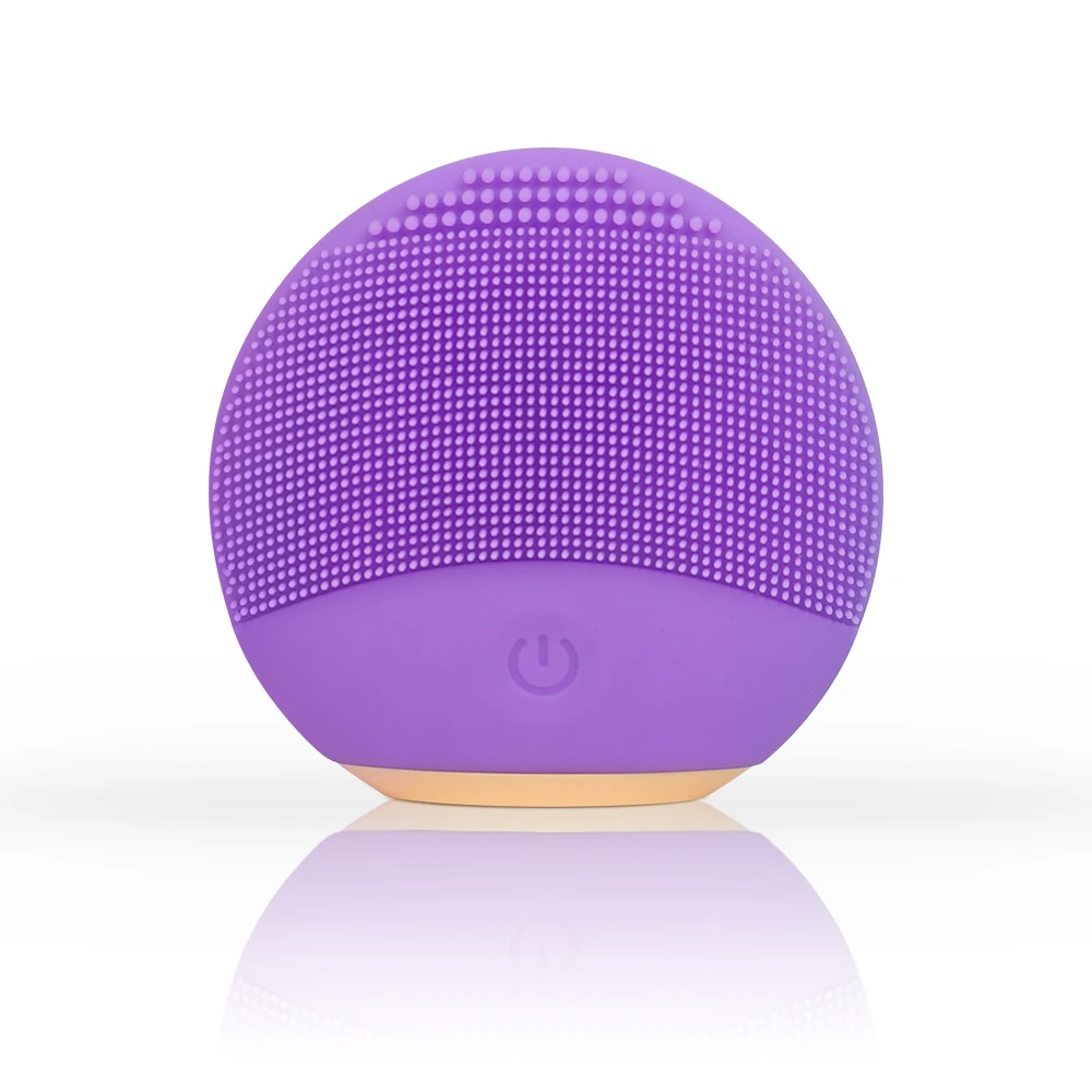 Europe Famous Cosmetic Brand Supplier Mini Electric Silicone Facial Cleanser Massager Face Cleansing Brush