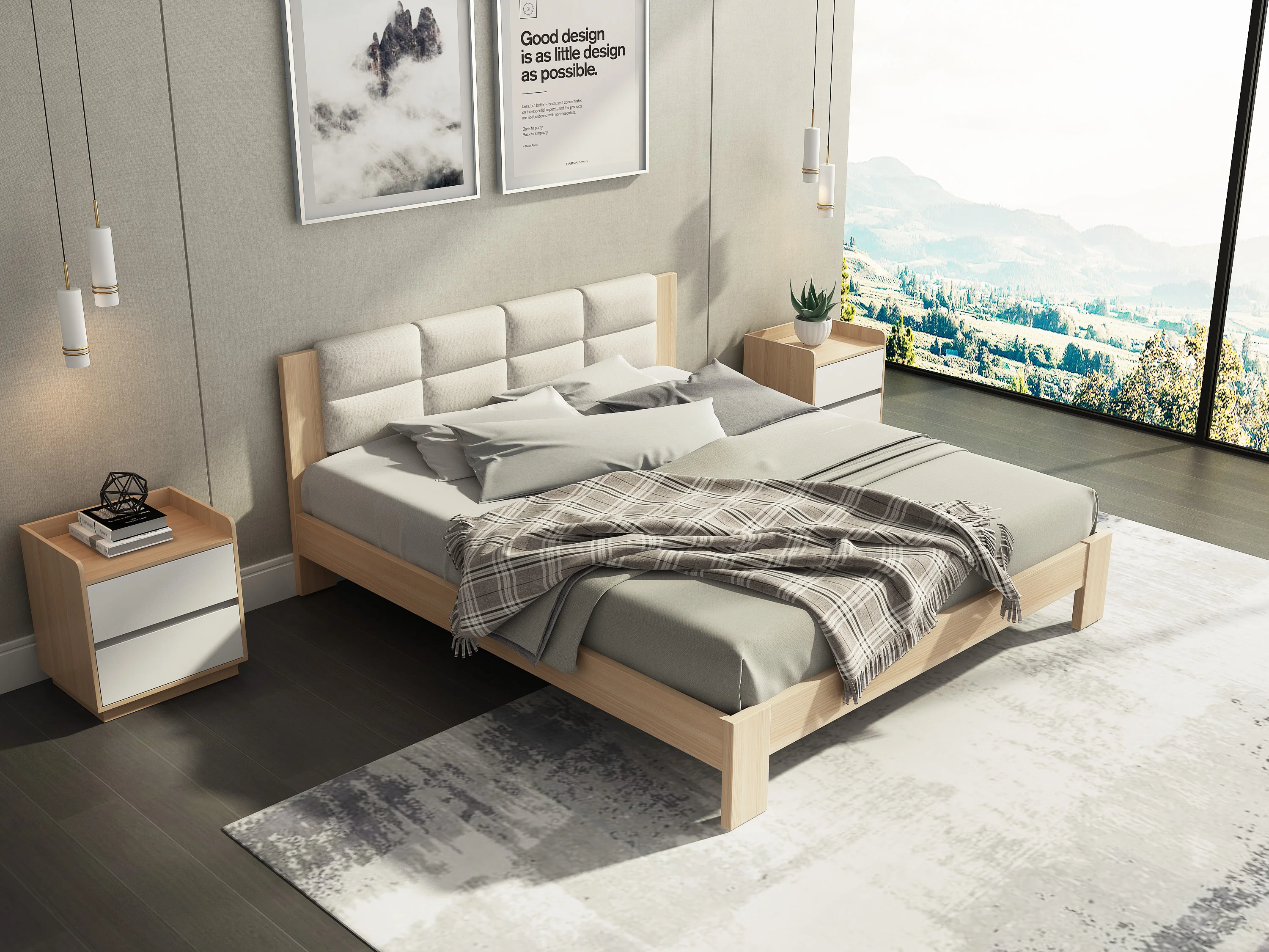 Japanese Low Platform Storage Bedroom Furniture With Good Price