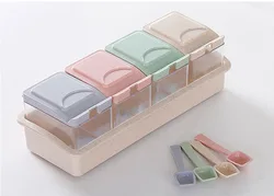 High Quality Spice Container Condiment  Plastic Kitchen Flip Spice Seasoning Jar