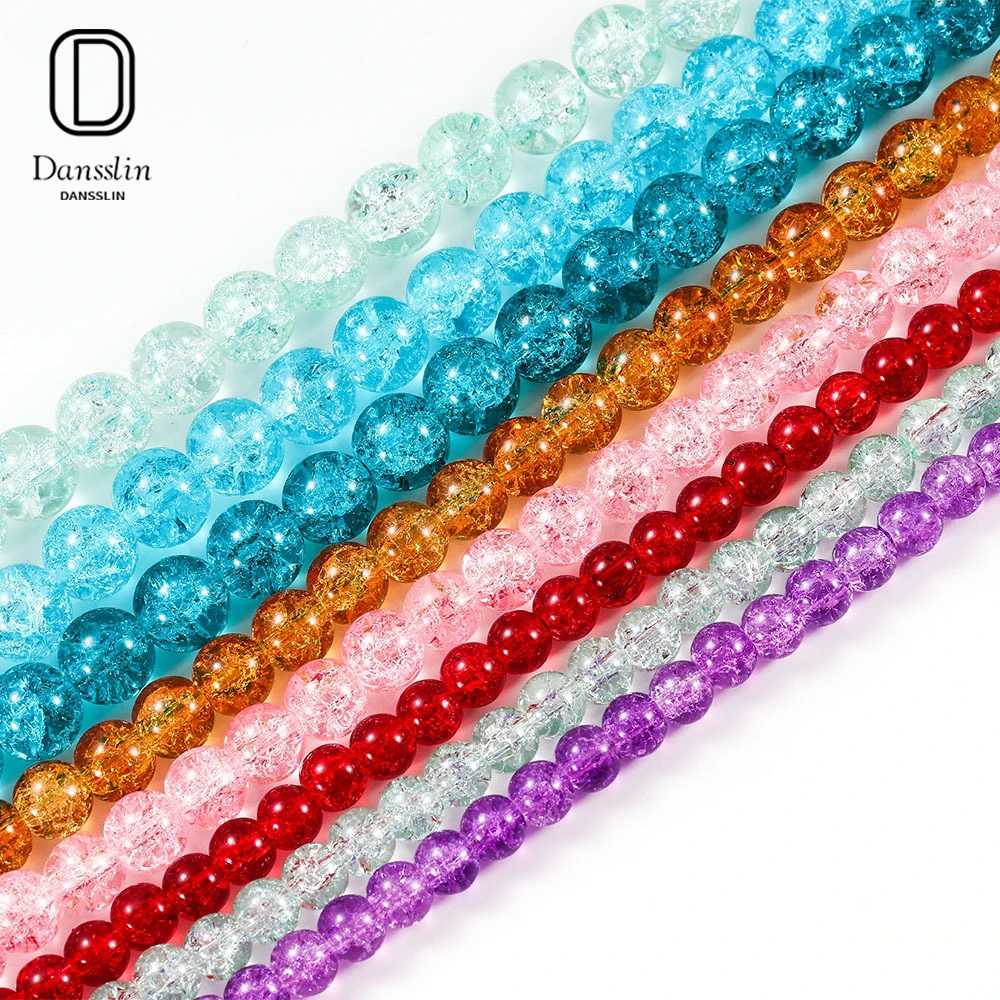 Wholesale Cheap Price 8/10/12 mm Snow Cracked Crystal Beads For Necklace Bracelet Jewelry Making