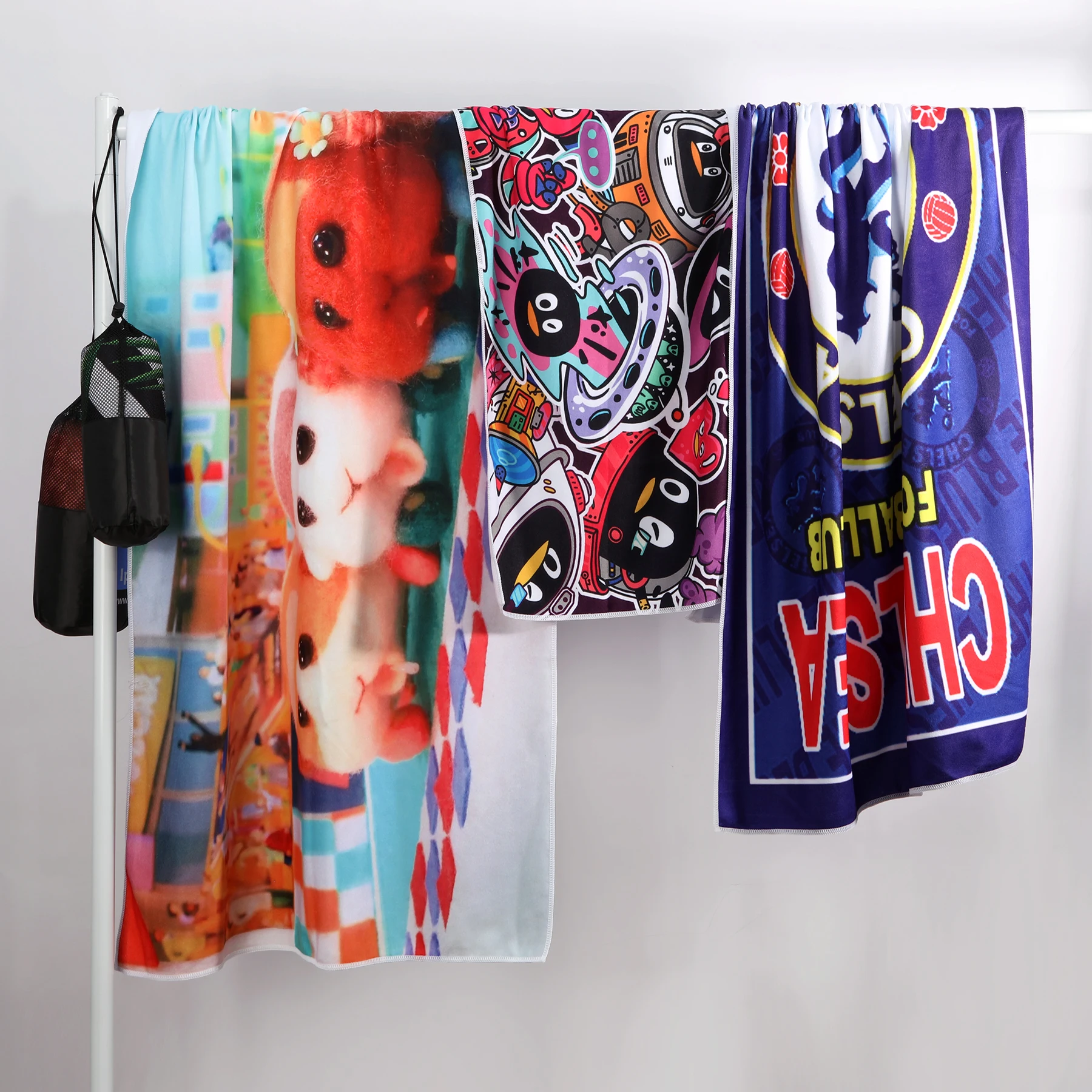 Lightweight Rpet Best Selling Recycled Large Printed Microfibre Suede Wholesale personalised beach towels