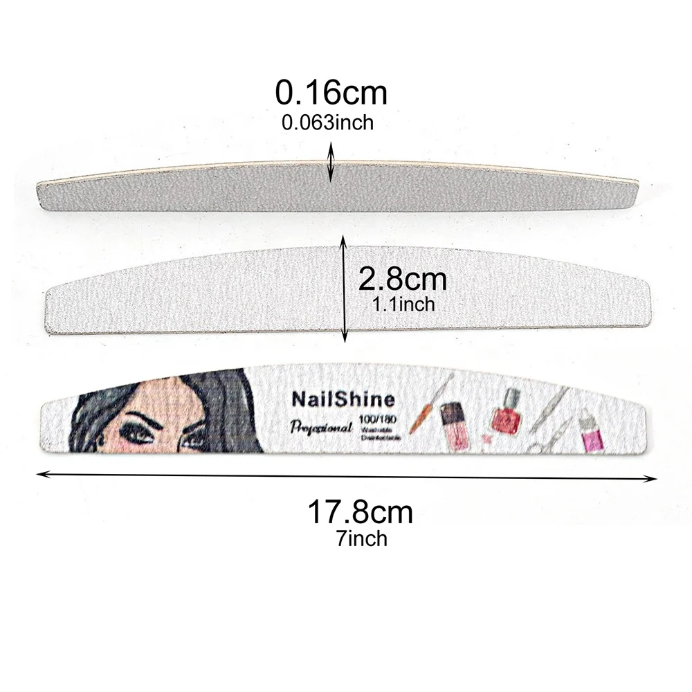 Beauty Patterns Print Professional Producer Wood Manicure File Wholesales Thin Disposable Nail Limas Wood Boat Shape Filer
