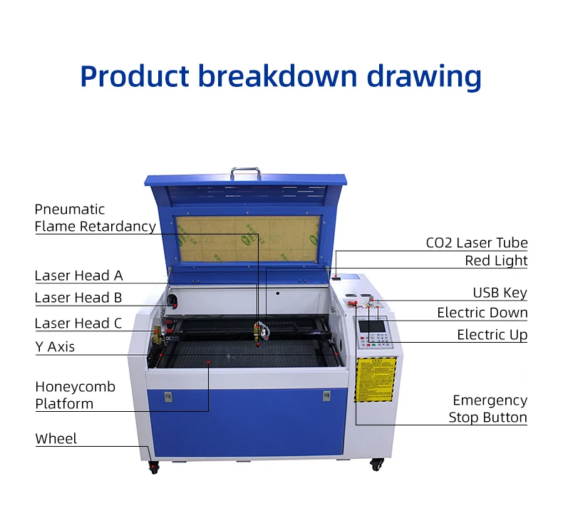 Diaotu 1390 CO2 laser tube machine CO2 Laser Engraving Machine for Non-Metal