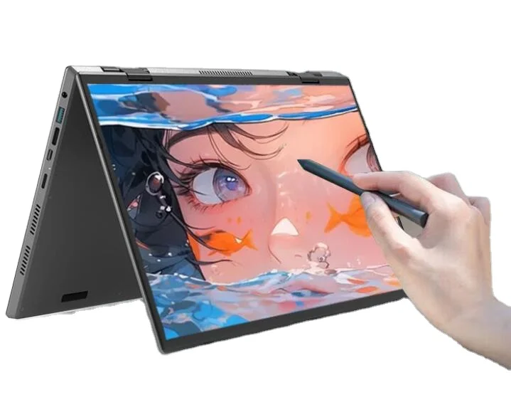 Factory wholesale cheapest 14inch laptop intel celeron  touch dual screen laptop for home personal use