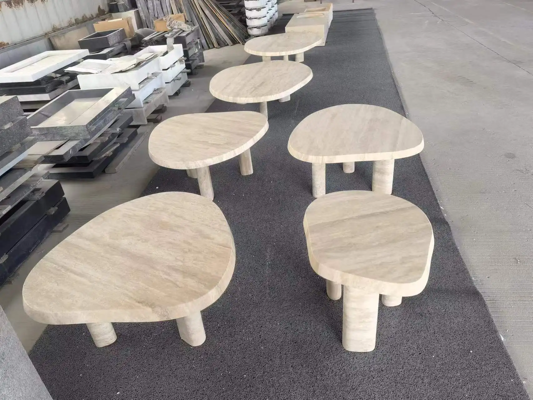 Small table for indoor and outdoor, natural stone table