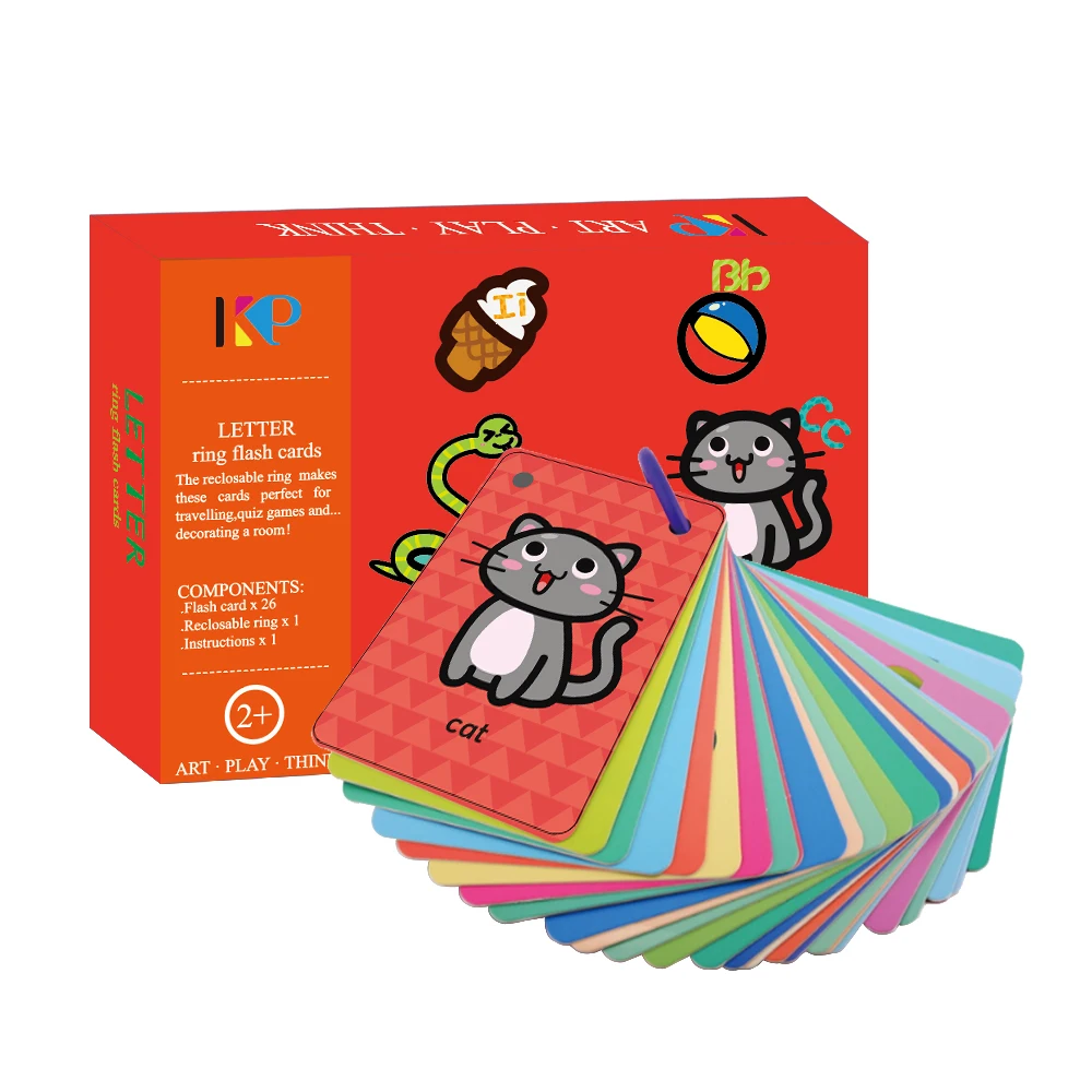 Customize Your Own 300gsm Black Core Paper English Flash Printing Playing Cards For Children Flashcard