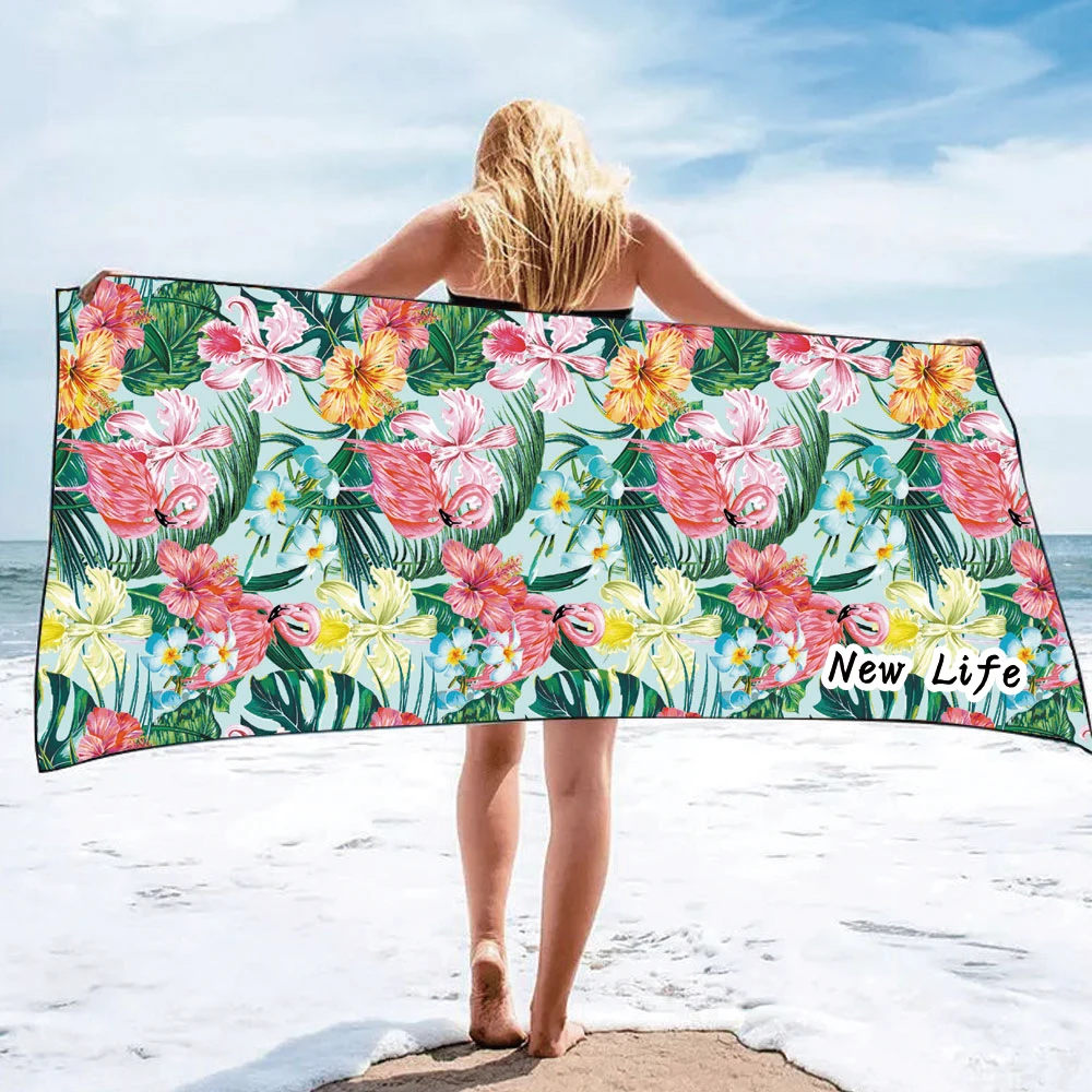 Super absorbent bath towel for summer rectangle customized beach towels portable sand free beach towel