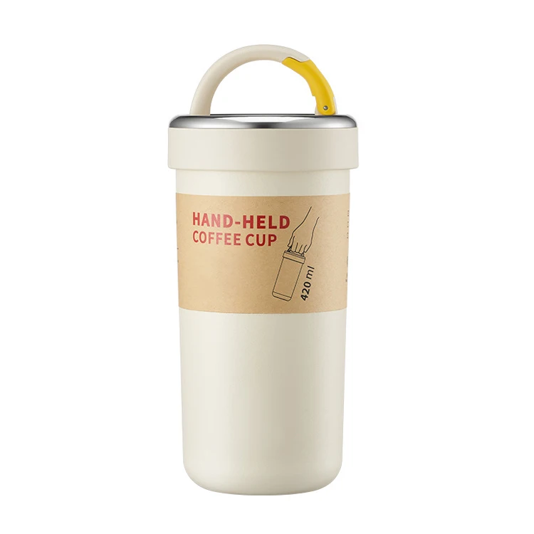 Portable Insulated Coffee Cup Tumbler Ceramic Liner Stainless Steel Vacuum Water Bottle Hot Cold