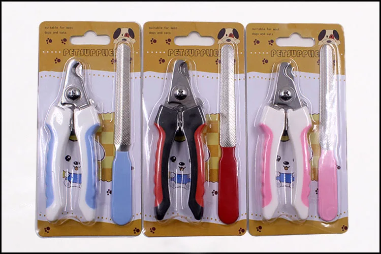  Pet dog nail clipper Stainless Steel scissors clippers for pets dogs file set