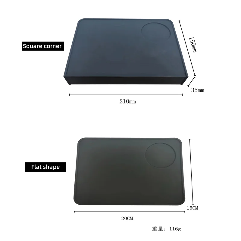Hot Sell Coffee Accessories  Logo Custom  Square Non-slip Food Grade Soft Silicone Coffee Tamping Pad Coffee Corner Mat