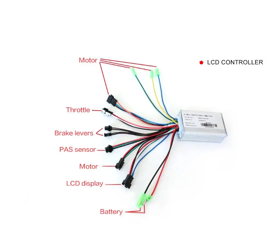 LCD/LED Electric Bike DC Controller with Speed Limit 36V/48V Rated Voltage Electric Bicycle Controller Fit for 250W-1000W Motor
