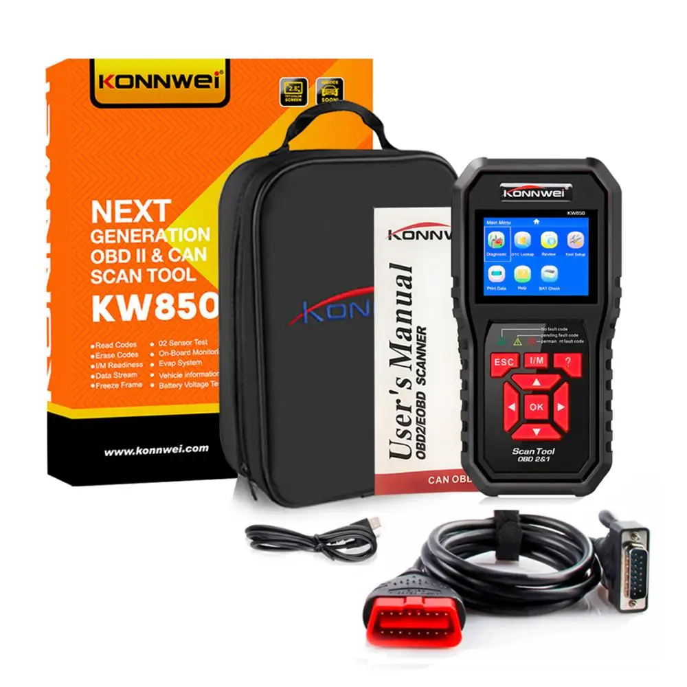 Автомобильный диагностический сканер KONNWEI KW850 OBD2 с 2 режимами поддержка нескольких языков онлайн-обновление бесплатное устройство для считывания