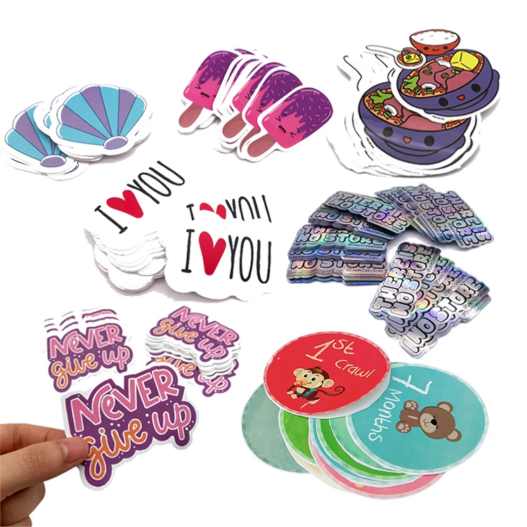 Wholesale Vinyl Stickers Custom Printing Adhesive Waterproof Roll White Vinyl Stickers With Logo Cheap Stickers