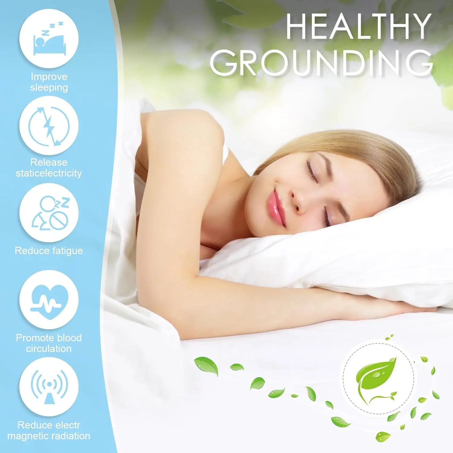 Grounding Mat Breathable Grounding Mats Grounding Mat for Sleeping Better with 1 Grounding Cords
