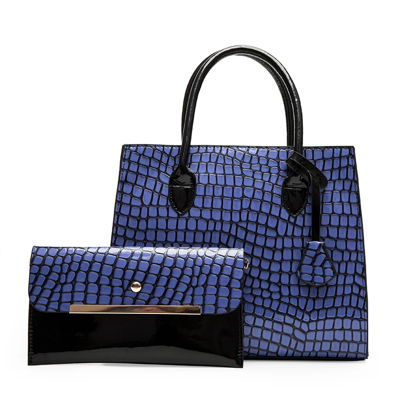 Factory Wholesale Crocodile Luxury Big Handbag 2023 2 pcs in 1 set Trendy Vintage High Quality Lady Purse Handbag