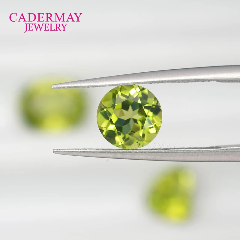 Beautiful Top Quality Natural Peridot 1ct-2ct Round shape Brilliant Yellowish Green Faceted Gemstone Quick ready stock wholesale