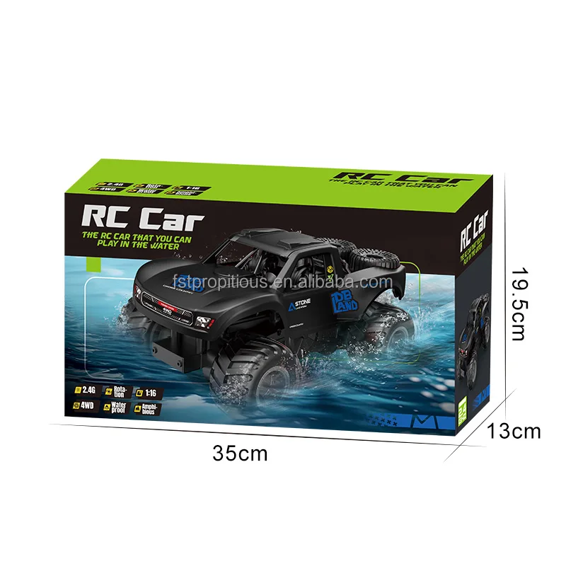 2023 New JJRC Q156.4G Water and Land High Speed Remote Control Truck LED Light Off-road Brushless Vehicle Toys rc drift car 4wd