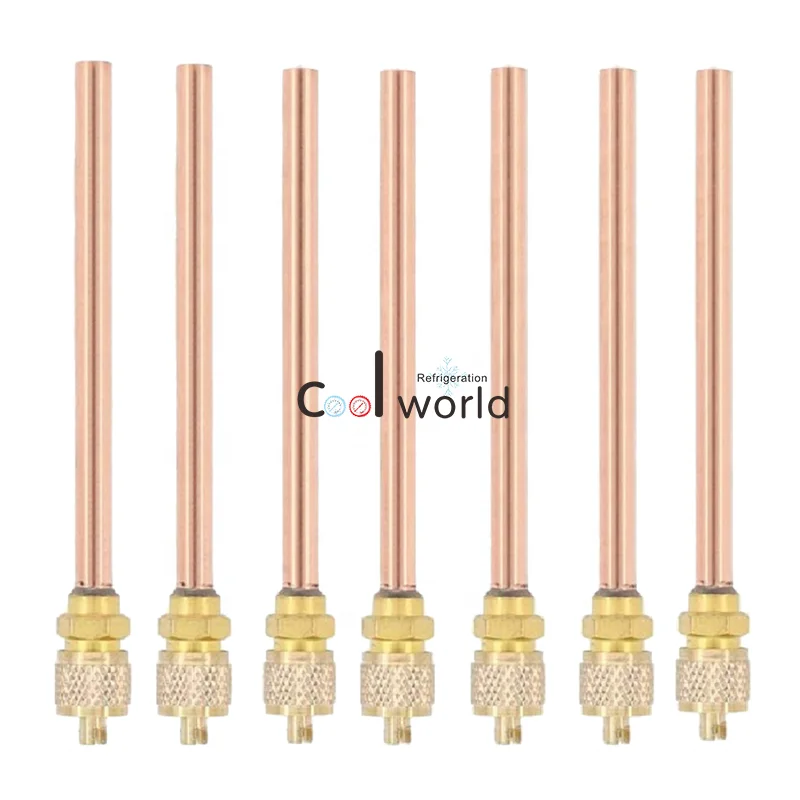1/4 SAE*0.35*100mm refrigerant charging copper access valve for refrigeration equipment