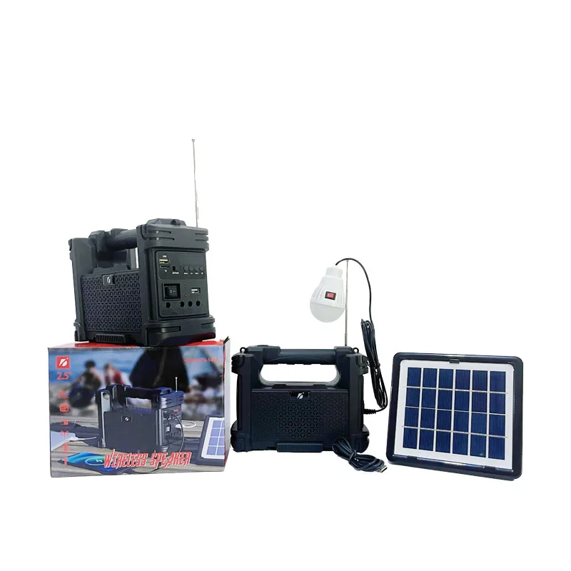 Fm Am Sw 8 Band Receiver Solar Powered Generator Charging Professional Radio Emergency Light with Solar Panel Speaker Lights