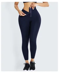 Tiktok Breathable Hooks Waist Trainer Corset Leggings Plus Size Custom High Waist Yoga Pants Gym Sport Womens Workout Leggings