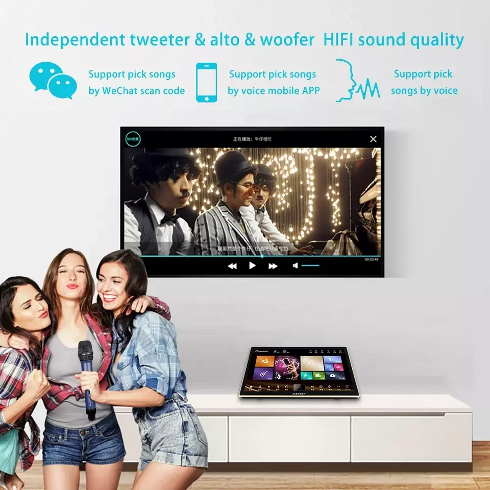 Wifi InAndOn 18.5' Touch Screen Karaoke Player 6TB Five in one KTV Home Karaoke System Portable TV Karaoke Machine