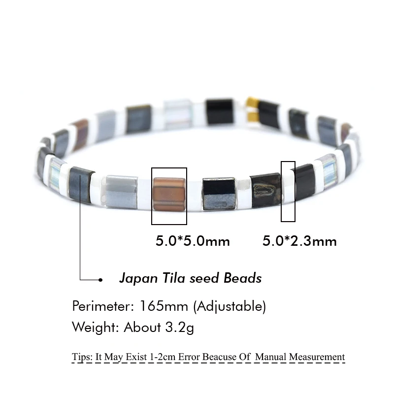 China Sale Manufacturer supplier 2020 new small tila bead bracelet handmade beaded bracelet