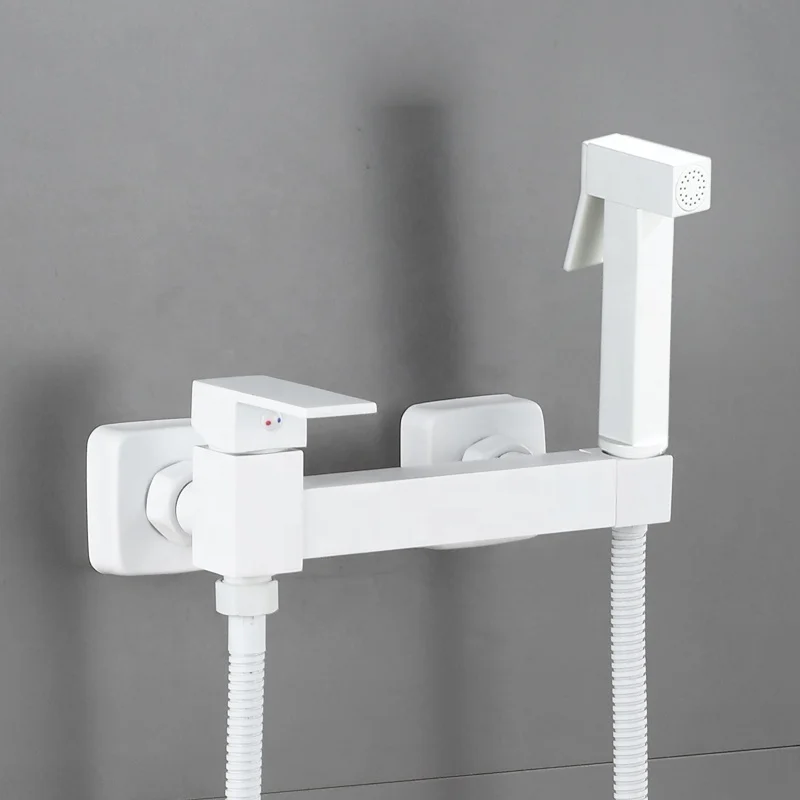Wall Mount Brass Single Handle Muslim Shattaf Faucet Bathroom Shower Mixer Bidet Spray Set