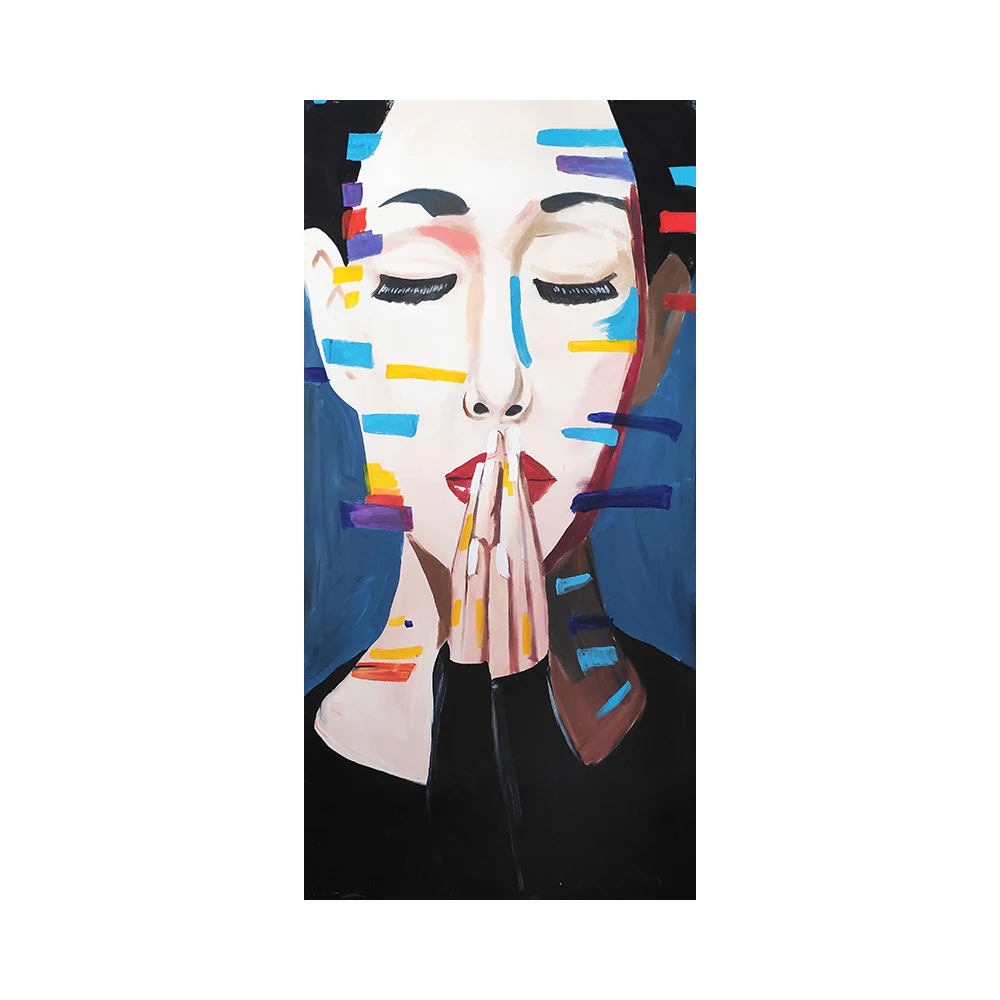 High Quality Handmade Abstract Face Oil Painting Elegant Home Decor Figure  Portrait Artwork