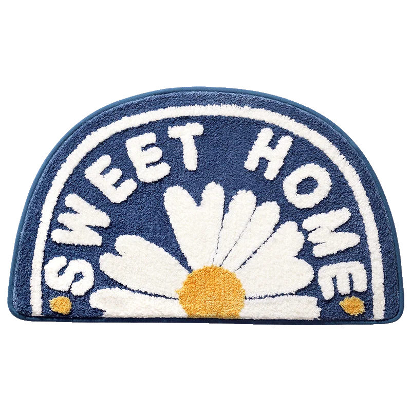 DAJIANG Bath Mat Half Ground Shape Non Slip Strong Water Adsorption Bath Mat