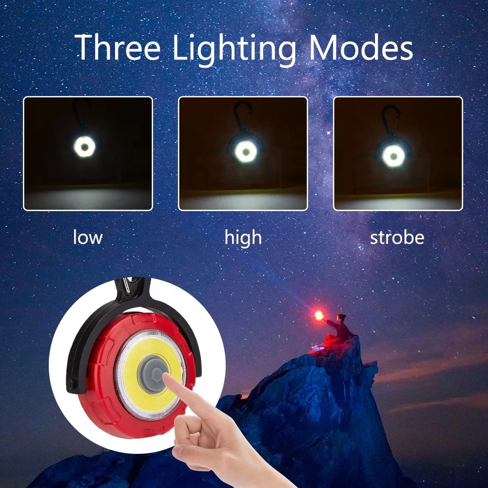 Mini Flashlight Carabiner Light 3 Lighting Modes LED Flashlights Backpack Torch Keychain Lantern