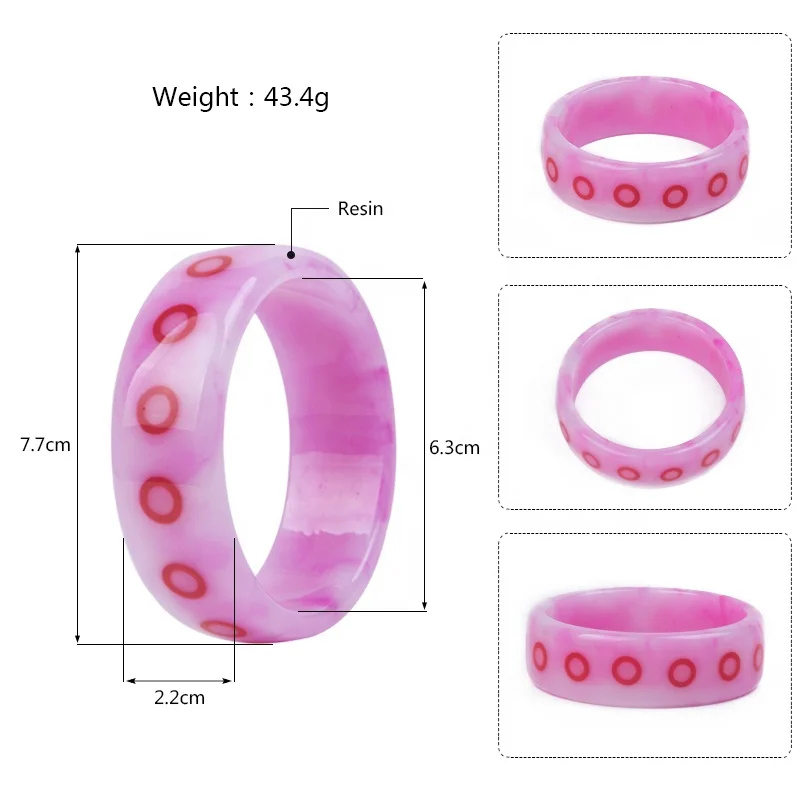 custom transparent clear bangle multi color pink girl resin bangle