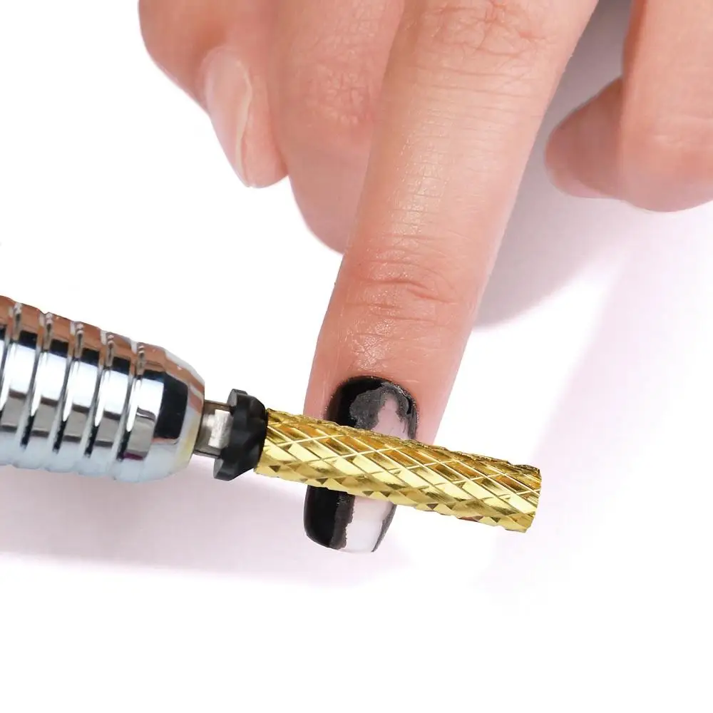 LOOTAAN High Quality Gold Rotary Burrs Electric Nail File Bit Set Carbide Diamond 5 In 1 Super Long Nail Drill Bits