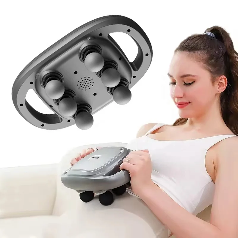New Trend Professional Body Massage Gun with 6-Head Deep Tissue & Fascia Vibration Handle Comfortable Body Muscles Relaxation
