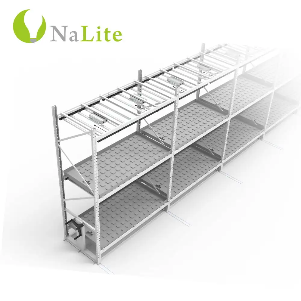 Vertical Hydroponic Growing Systems Multi-Tier Mobile Grow Racks For Facility Indoor Farming