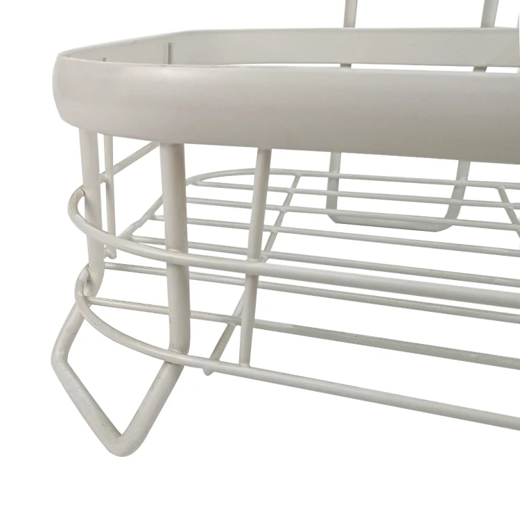 Kitchen Toilet Two Tier Standing Metal Multi Storage Basket Organizer Corner Shelf Shower Bathroom Rack Shelves