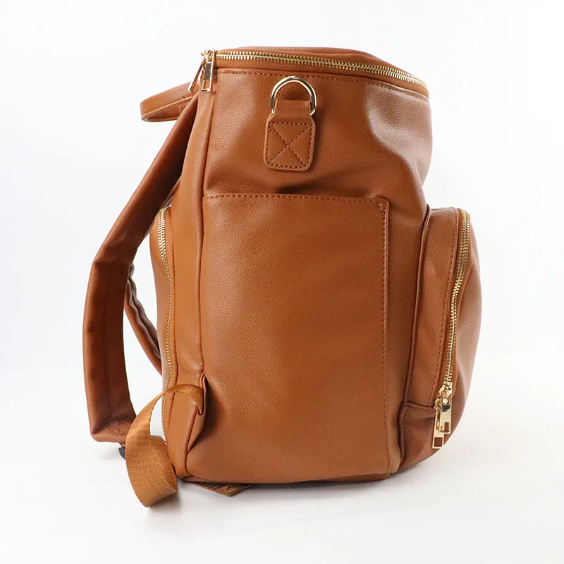 Fashion PU Leather Multifunction Baby Mami Mummy Mothers Diaper Nappy Bags Backpack